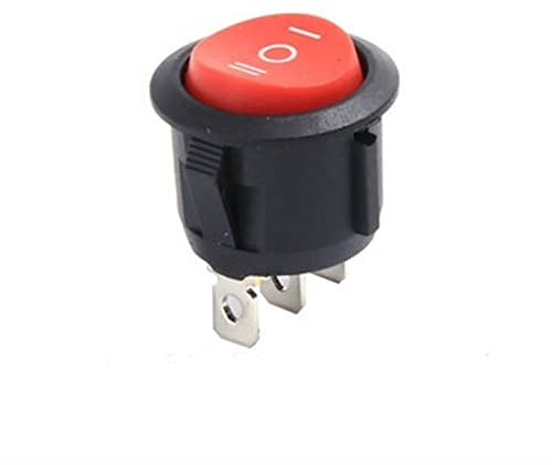 JRXFXEKW Wippschalter 1/5PCS 23MM KCD1 Runder Wippschalter 2/3Pin EIN-EIN 2/3 Position 6A/250VAC 10A/125VAC SPST LED-Auto-Drucktastenschalter (Color : 1 UK, Size : One Size)