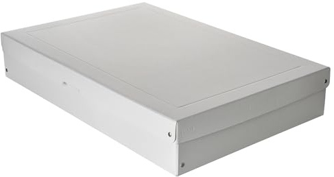 FALKEN Original PureBox Pro Made in Germany. 100 mm de alto, DIN A2, DIN ISO 9706, DIN ISO 16245-A. Caja de almacenamiento con tapa, sin ácidos, resistente al envejecimiento, adecuada para archivar