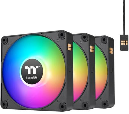 Thermaltake CT120 EX ARGB Reverse PC Cooling Fan (3-Fan Pack), Magnetic Connection, 5V Motherboard Sync, 16.8 Million Colors 9 Addressable LEDs, 120 mm Case/Radiator Fan, CL-F192-PL12SW-A