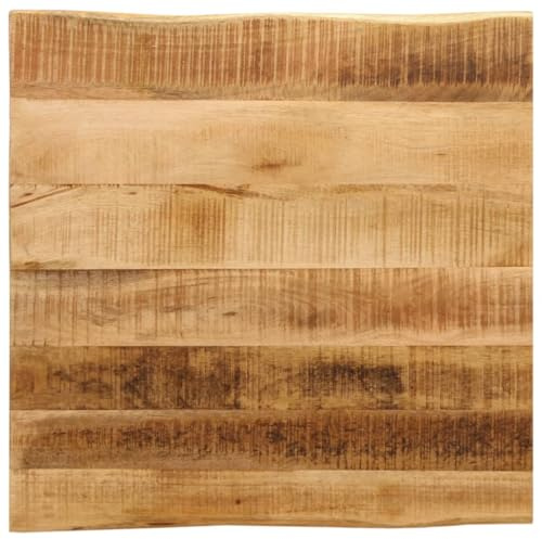 vidaXL Piano Tavolo Bordi Vivi 60x60x2,5cm Legno Massello Mango Grezzo, Piano Sostituzione Tavolo, Piano per Tavolo da Pranzo, Piano d'appoggio