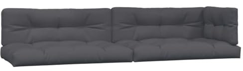 vidaXL Palettenkissen 5-tlg., Palettenpolster für Europaletten, Palettensofa Kissen Indoor Outdoor, Palettenauflage Sitzkissen Rückenkissen Seitenkissen, Anthrazit Stoff