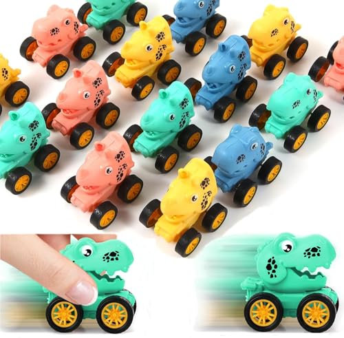 Dinosaurier Spielzeug Aufziehauto 18Pcs Dino Mitgebsel Kindergeburtstag Dinos Tombola Preise Kinder Pinata Füllung Kleinigkeiten Party Beschäftigung Rückziehauto Kleine Geschenke Goodies