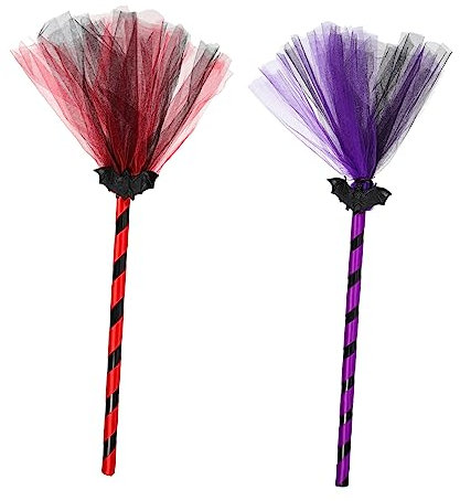 Vaguelly 5sets Witch Costume Accessories Witch Broomstick Prop Hanging Decor for Halloween 2pcs*5