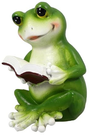 Sosoport Charming Resin Frog Figurine Verspielte Gartendekoration Für Frühling Für Tisch Oder Außenbereich Detailgetreue Harzfigur Accessoire
