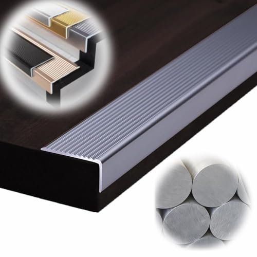 QTWLG 90CM Treppenkantenprofil Anti-Rutsch Stufenkante Winkelprofil L-förmige Stufenkantenprofil Für Innen Außen Treppen 5 Farben 5 Größen(Grey,W70mm)