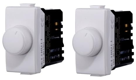 Dimmer regolatore a manopola compatibile Bticino Matix per carichi resistivi 100W-1000W ON/OFF colore bianco