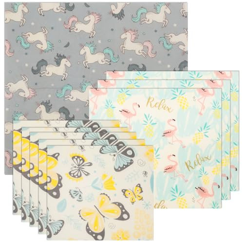 BAODBF 9Pcs Beeswax Food Wraps Reusable Beeswax Wraps Plastic Beeswax Wraps Bread Sandwich Wrapper Washable Beeswax Wraps Organic Cotton Food Wraps for Food Storage