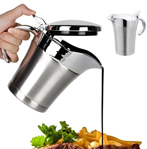 Stainless Steel Double Wall Insulated Gravy Jug - Thermal Serving Boat for Sauce, Milk, Cream, Custard (750ml)
