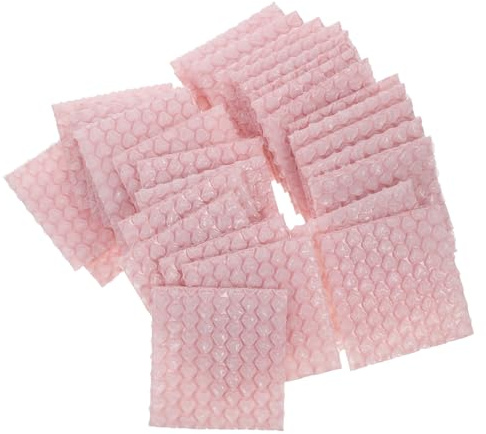 WATIIFUFU 50 Stück Packung Rosa Herzförmige Luftpolsterumschläge aus Kunststoff Verstärkt Stoßdämpfend für Versand und Geschenkverpackung