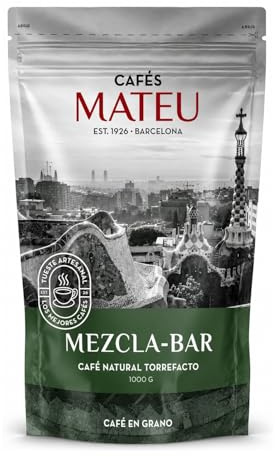 Cafés Mateu Café Molido Grueso 1kg Torrefacto 100% Robusta Muy Intenso y Achocolatado Tueste Artesanal Semanal para Espresso y Cafetera Italiana Paquete de 1kg