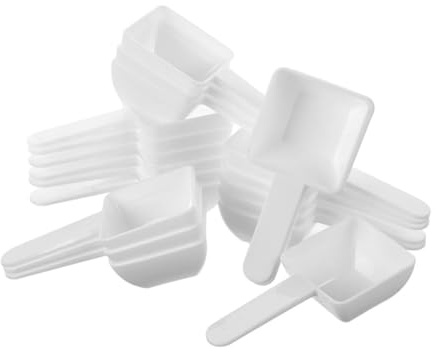 Cucchiaio Dosatore per Detersivo da Bucato 40 Pezzi Plastico Bianco | Misurazione Accurata, Uso Lavatrici e Impiego Commerciale, Comodo e Affidabile