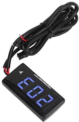 Digital Motorcycle Water Temp Ultra Thin LCD Display High Definition Motorcycle Water Temperature for Most (Red) (Blue)