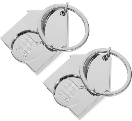 OUNONA Porte-clés 2pcs Jeton de Panier Cabas en Métal Argenté Usage Polyvalent et Portable pour Centres Commerciaux et Lieux de Courses