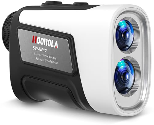 Hoorola Range Finder Golf, 1200 Yards Rangefinder with Slope, Magnetic Stripe, 7X Magnification, IP54 Water Resistant, Rechargeable Battery, Flag Pole Lock Vibrate, Golf Accessories Gift for Men Women