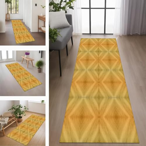 Rglxing Teppich Läufer Flur rutschfest Küchenteppich Fußmatte 40X400CM Waschbar Orange Braun Grün Teppichläufer Meterware Schmutzfangmatte Teppichläufer für Flur Küche Eingang Wohnzimmer Schlafzimmer