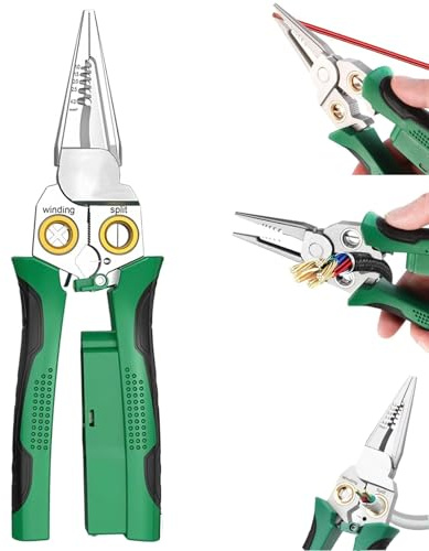 8 in 1 Wire Stripper with Voltage Tester, 8 in 1 wire stripping pliers, Multi-function Electric Wire Stripping Tool for Cutting and Pulling Pliers, Electrician Repair Tool
