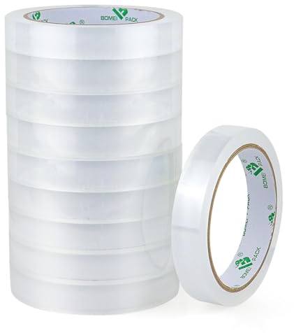 BOMEI PACK 10 Rollen Paketklebeband Transparente Klebeband Packband Verpackungsband Kartonband 30mx18mm Verpackungsmaterial für Pakete und Karton Packband mit hoher Klebkraft in Profi-Qualität