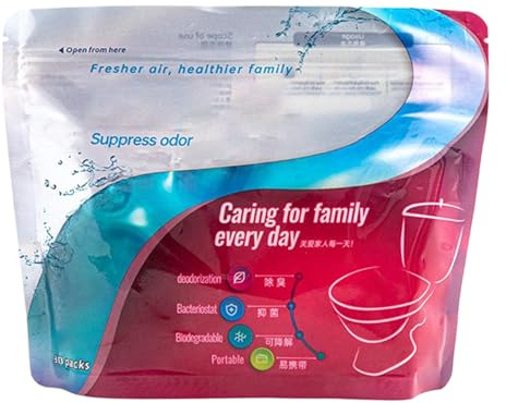 Lruvaqi 30pcs Camping Toilet Gel | Urine Absorbent Powder | Portable Coagulant for Toilet | Packed Outdoor Coagulant Wee Bags with Strong Water Absorption, for Fishing Traveling Camping