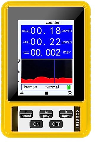 Asyduey Contatore Geiger Rilevatore di Radiazioni Nucleari ABS con Schermo LCD Rilevatori di Dosimetro Gamma X-Ray Tester Portatile