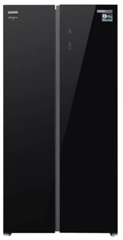 Frigorifico Americano Infiniton SBS-630A85NEG, 185 cm de Altura, 540 Litros, E, No Frost Total, E, Doble puerta con cierre magnético, Patas regulables en altura, Acabado en Cristal Negro