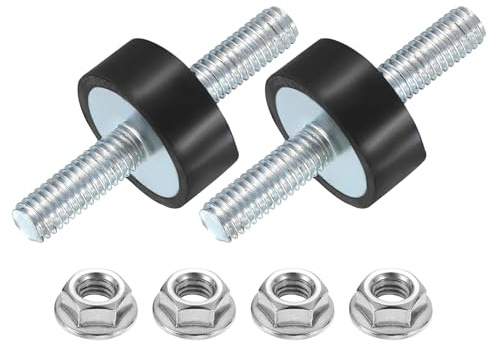 QUARKZMAN 2 Stück Gummipuffer M6 x 18mm, 8 x 20mm Gummifuß Mit Schraube | Naturgummi Verzinkter Stahl Antivibrationspuffer für Luftkompressoren Pumpen Motoren Industriemaschinen