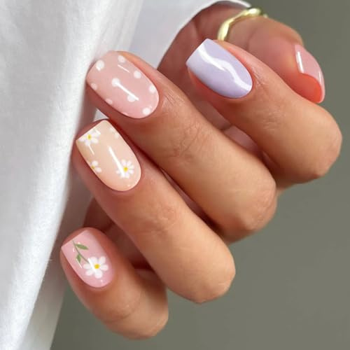 JMEOWIO Gel Nail Stickers Flower Semi Cured Gel Nail Strips Wraps UV/LED Nails Art Design Decoration Accessories