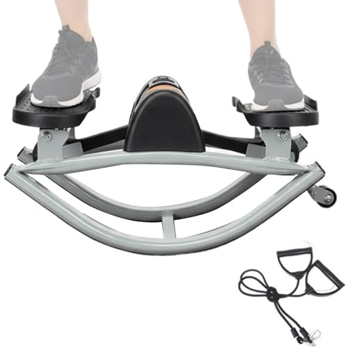 Mini Stepper per Allenamento | Stepper Oscillante Laterale da 19,69 pollici con Corda | Steppër Fitness a Basso Impatto per Gambe, Glutei e Addominali | Attrezzatura Compatta Portatile in ABS e Metall