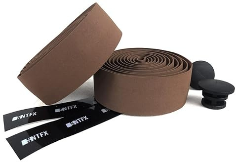 Santafixie Cinta de Manillar Bicicleta Cork Corcho Antideslizante para Carretera y Fixie – Marrón