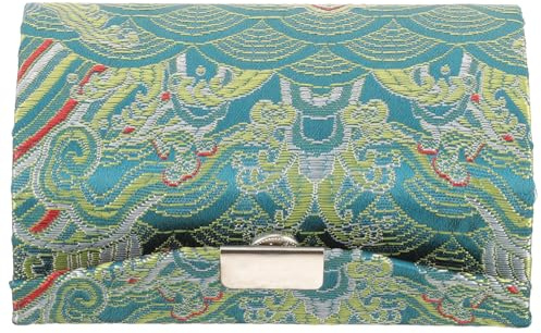 Ciieeo Étui à Rouge à Lèvres Portable Chinois en Tissu Résistant, Petite Pochette Verte pour 2 Rouges à Lèvres, Organisateur de Maquillage de Voyage, Rangement Compact et Léger