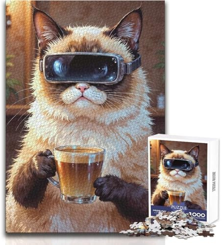 Kaffee und VR–1000-teiliges Puzzle für Erwachsene–Lernspiel und Spaß Anlass–Größe: 38x52cm