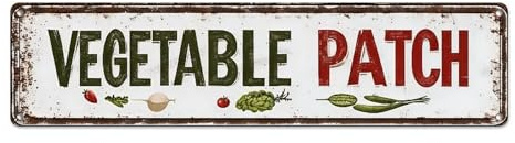 Vegetable Garden Tin Sign Vintage Metal Sign Retro Home Bar Wall Art Decor Metal Poster 4x16 Inch