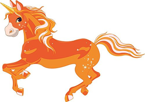 U24 Aufkleber Einhorn orange Autoaufkleber Sticker Konturschnitt