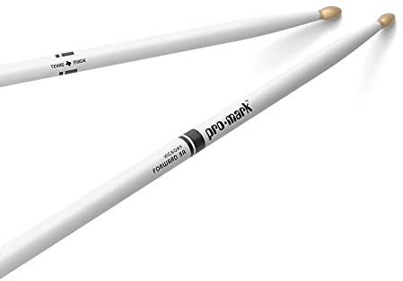 Promark Paire de baguettes américaines Classic 5A en noyer blanc avec pointe en forme de gland, blanc, paire unique