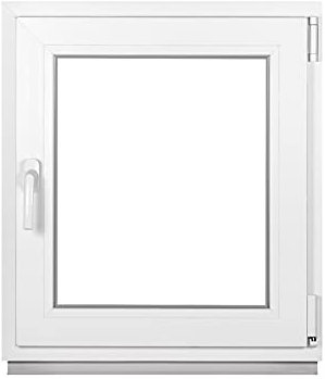 Ventana de plástico blanco – ventana de sótano con 3 capas de acristalamiento, 500 x 600 mm – ventana de garaje/cobertizo de jardín 50 x 60 cm – perfil de 58 mm – DIN derecha – Función Girh ventana