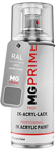 MG PRIME RAL 7037 Staubgrau/Dusty grey seidenmatt 2K Acryl Spraydose Sprühdose 400 ml schnelltrocknend