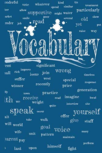 Vocabulary: 60 Seiten Vokabelheft - 3 Spalten, liniert, in modernem Design, 6x9 Zoll (15,2 x 22,9cm; etwas grösser als A5 Format). Softcover.