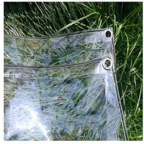 AMSXNOO Abdeckplane Transparente mit Ösen, 0,3mm Klare wasserdichte PVC Plane, Vielseitige Gemüseabdeckung für Pavillons Pavillon Terrassen Windschutz (Size : 2.4x2m)