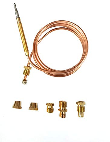 RYELDOM - Kit termocoppia da 120 cm per cucine a gas, adattabile a varie marche e modelli, con 5 raccordi filettati, ricambio universale per piano cottura