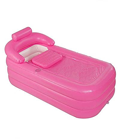 Baignoire gonflable pliable en PVC 160 x 84 x 64 cm pour adulte avec pompe à pied