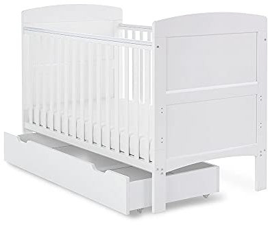 Grace Mini Cot Bed & Under Drawer - White