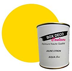 Pintura para muebles de madera interior a base de acrílico con aspecto de terciopelo y satén Aqua de madera, 750 ml, 9 m², amarillo limón