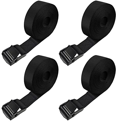 Anfyko Spanngurte 300cm 4 Stück, Spitzes Heckdesign Zurrgurt, Zinklegierung Schnappverschluss Spanngurt, Verstellbare Befestigungsgurt mit Klemmschloss für Fahrrad, Motorrad, Gepäckpakete, Camping