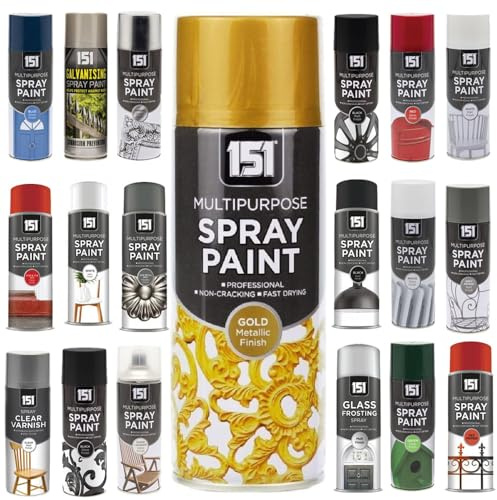 Multi-Purpose Metallic Gold Spray Paint 400ml, Professional Quality Aerosol cans spray for All-Purpose, Interior Exterior & Household for Metal, Wood, Ceramics, Plastic, Walls with Perfect Finish