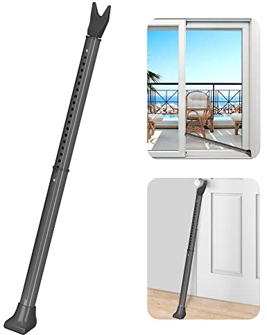 AceMining Barra di sicurezza per porta e barra scorrevole per patio, fermi resistenti, regolabili, per casa, appartamento, viaggi (confezione da 1, grigio)