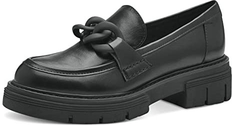 MARCO TOZZI Damen Loafer mit Absatz Elegant Vegan, Schwarz (Black), 37 EU
