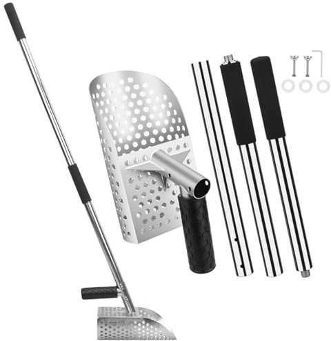 Paletta per la sabbia per il rilevamento di metalli, resistente paletta per metal detector in acciaio inossidabile con manico lungo, pala per rilevare metalli utilizzata per la caccia subacquea al