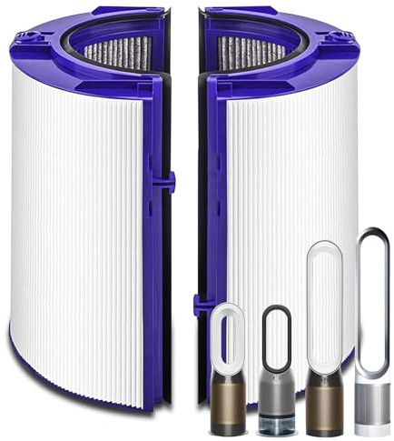 Filter für Dyson Pures Hot+Cool HP1 PC1 PH01 PH02 DP04 HP04 HP4B TP04 TP4A HP06 TP06 HP07 TP07 TP7A HP09 TP09 HP10 TP10 HP11 TP11, 360° Glas HEPA+Carbon Luftreinigerfilter