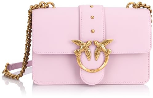 Pinko Love One Mini CL Vitello Seta, Borsa Donna, WWGQ_Lilla-Antique Gold, Taglia Unica