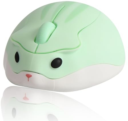 Souris sans fil,forme de hamster mignon,souris optique 1200 DPI à faible bruit avec récepteur USB,souris de voyage portable silencieuse,adaptée pour PC/ordinateur portable,cadeau pour enfants(vert) ​