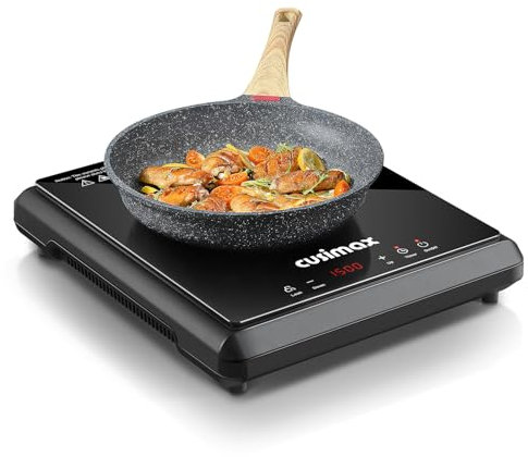 CUSIMAX 2000W Hot Plate, Portable Infrared Electric Stove For Home With 9 Speed,Ceramic Countertop Stove Sensor Touch,Kids Safety Lock And Timer,Compatible For All Cookwares